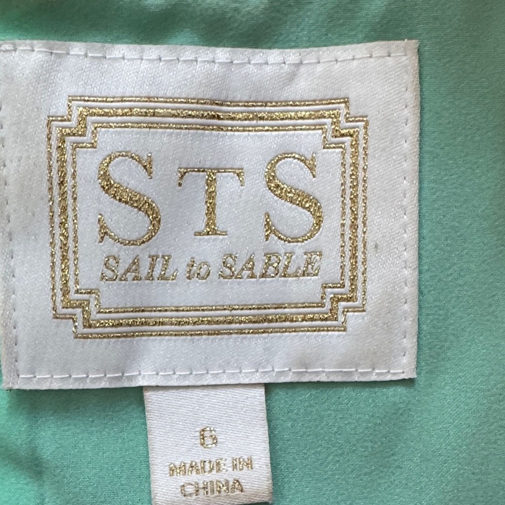 Sail to Sable Pink Polka Dot Jacquard Shift Dress Size 6 Preppy Gold Button - Picture 5 of 8
